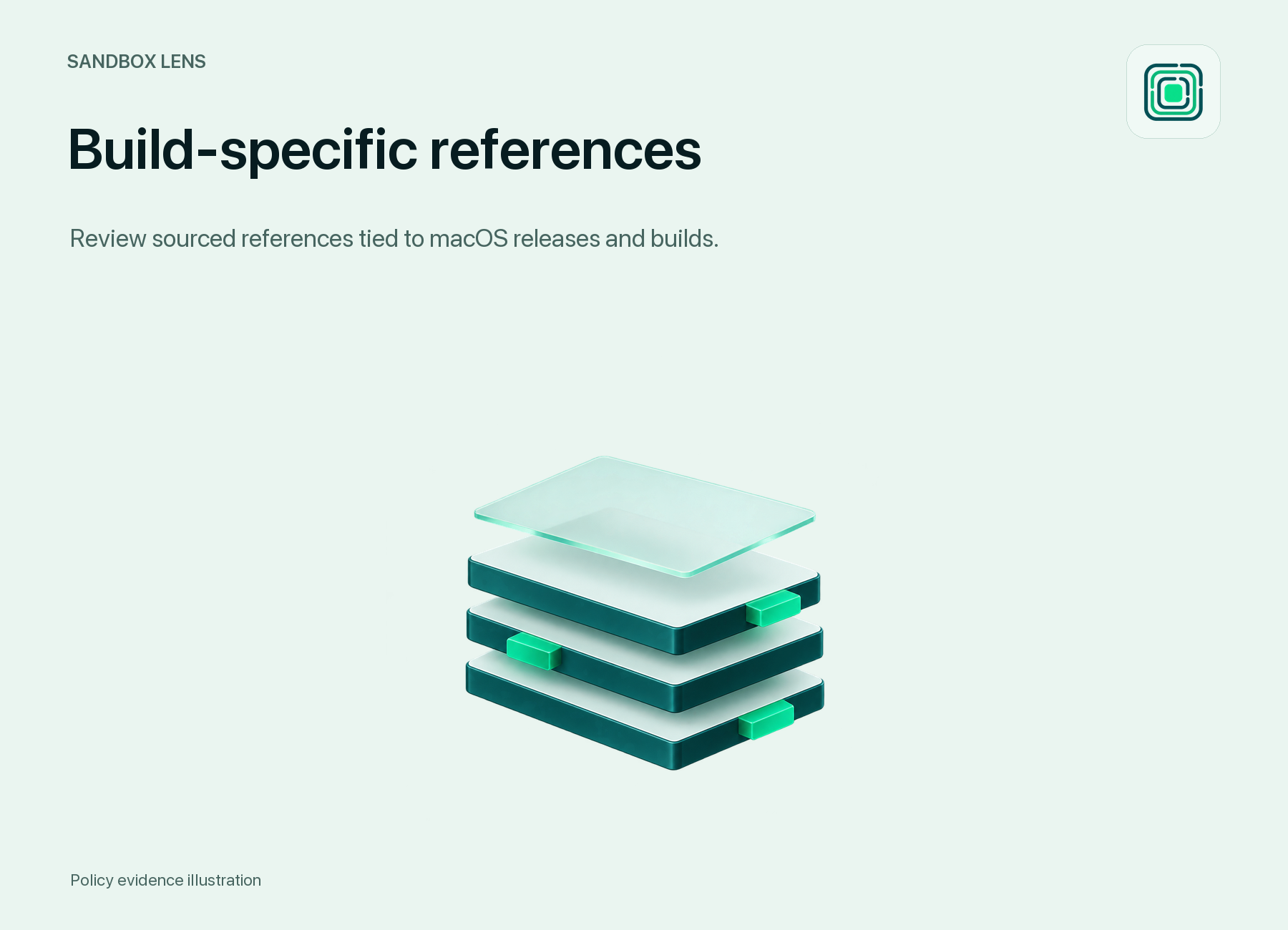Build-specific references: illustrative policy evidence artwork