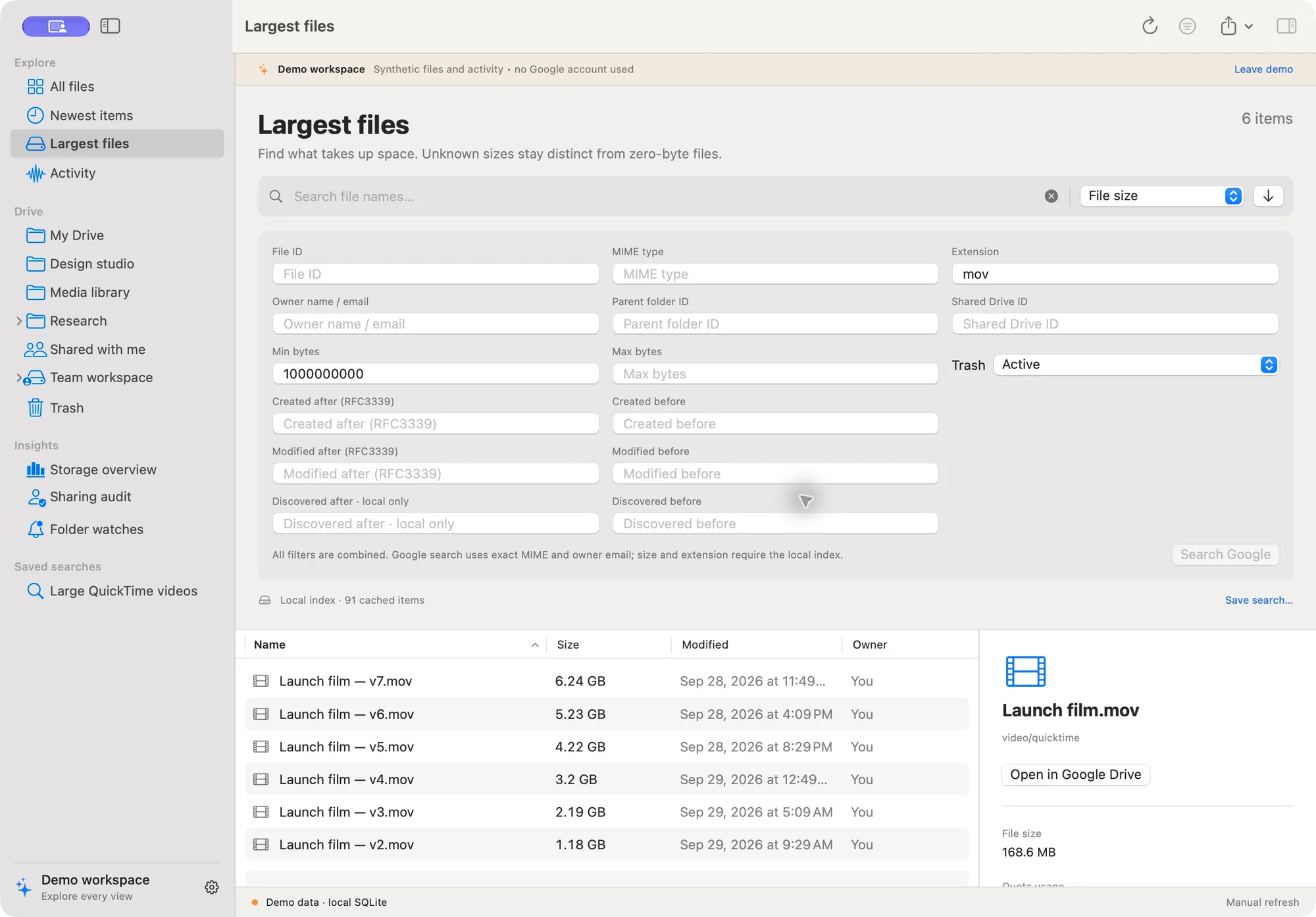 Compound metadata filters