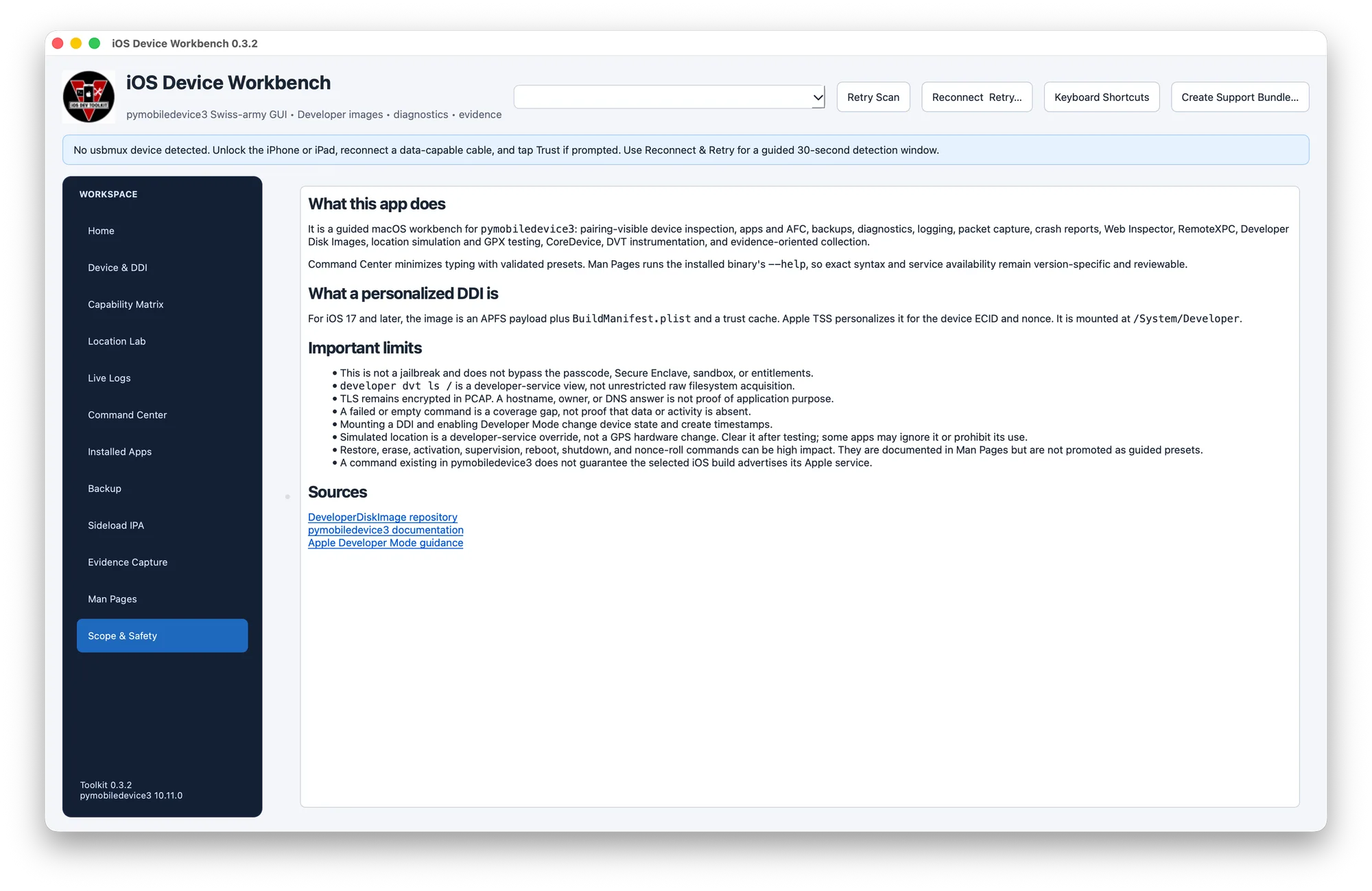 Scope and Safety workspace